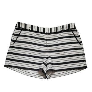 Elle Ladies Size 16 White Black Woven Striped Shorts